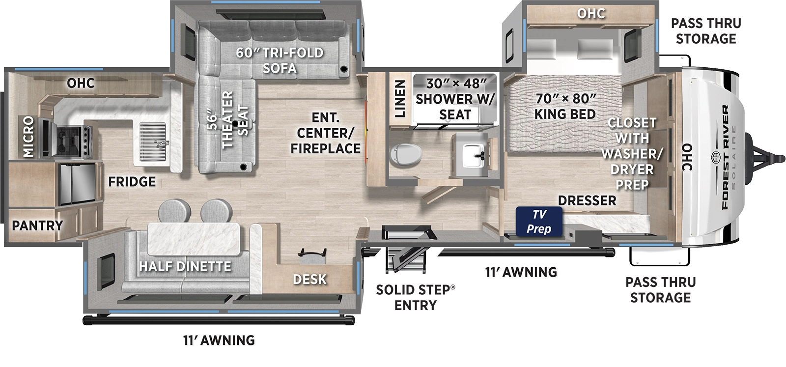 Solaire Ultra Lite 3070RKLS Floorplan